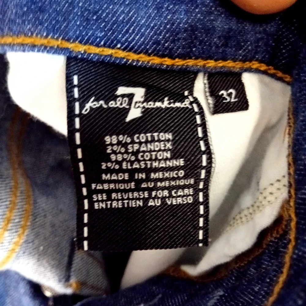 7 For All Mankind Jeans Mens 32 Blue‎ Rhigby Stretch Straight Leg Button Fly
